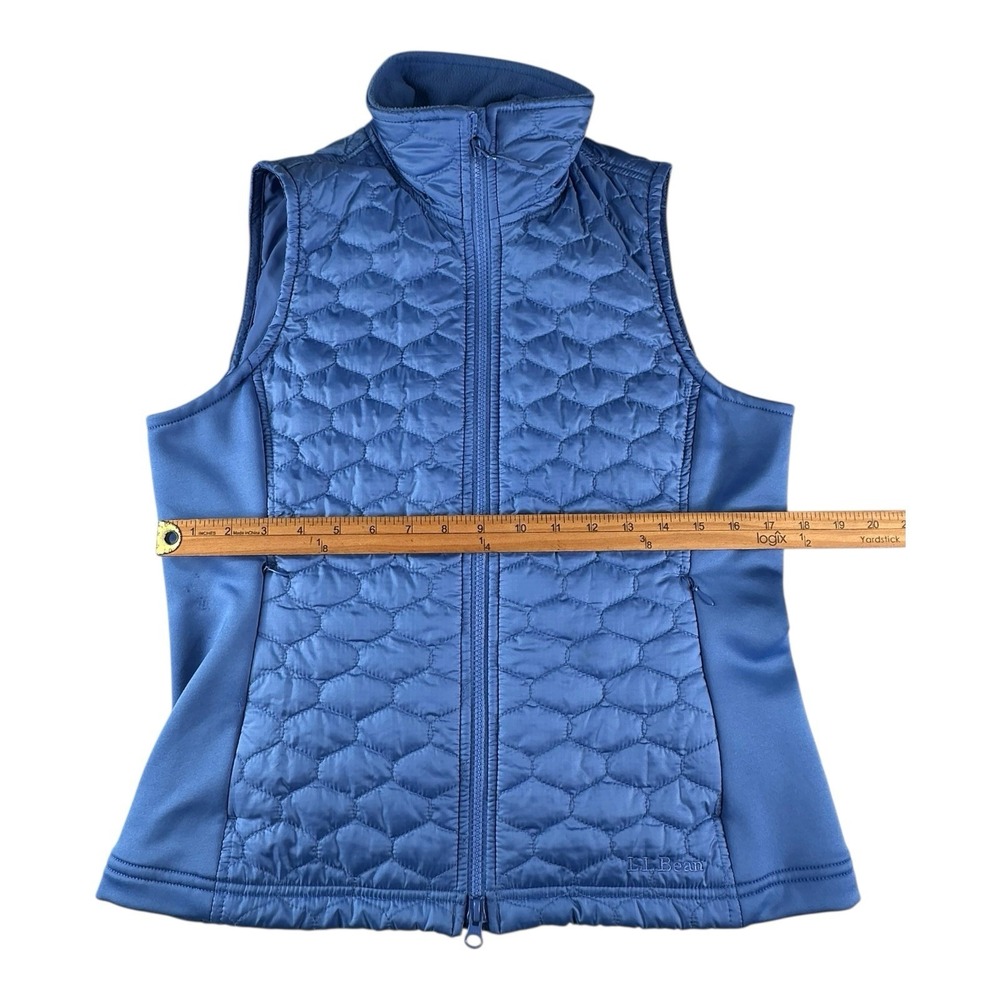 LL Bean Womens Blue Lightweight Puffer Vest Jacket Size Small Double Zip Closure - Picture 11 of 14